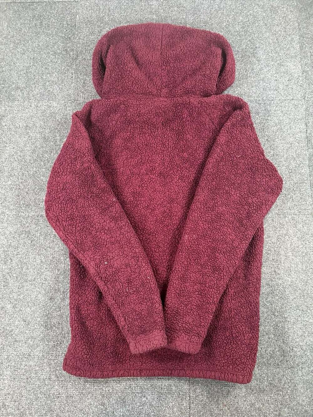 PINK Victoria's Secret Sherpa Pullover Hoodie Size S Burgundy - Picture 9 of 9